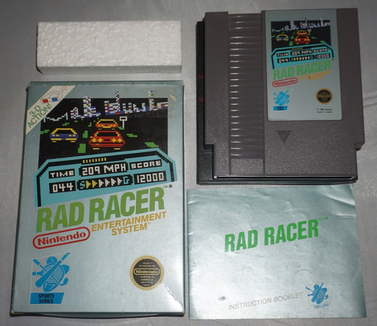 Rad Racer DAYTIME (Nintendo NES) Complete in Box CIB