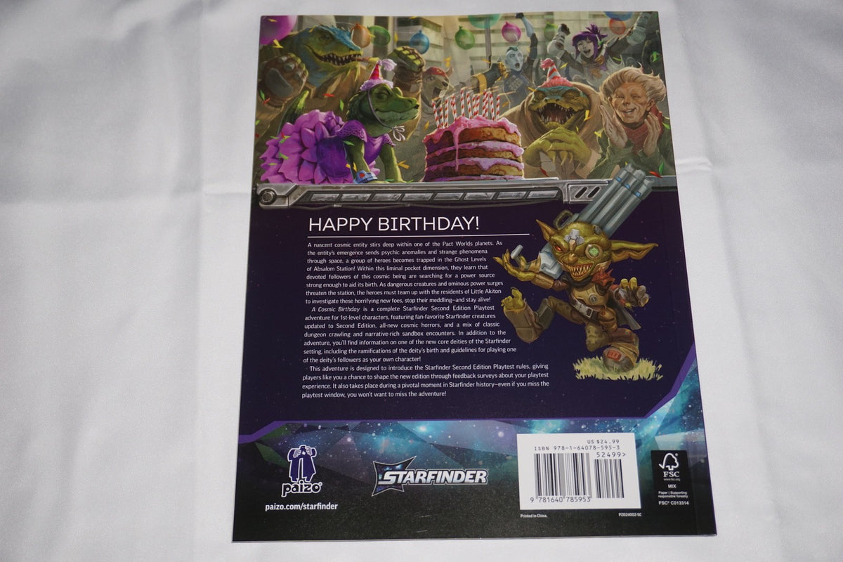 Cosmic Birthday Playtest Adventure 1 I Book Starfinder NEW