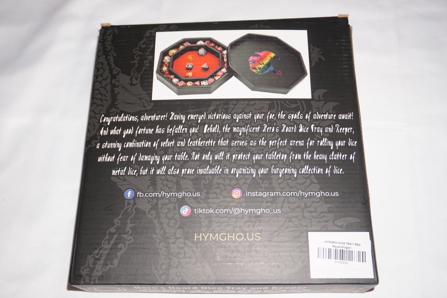 Hero's Hoard Dice Tray & Keeper Red Hymgho NEW