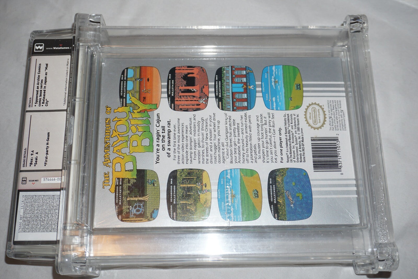 Adventures Of Bayou Billy (Nintendo NES) WATA 9.4 A NEW Factory Sealed