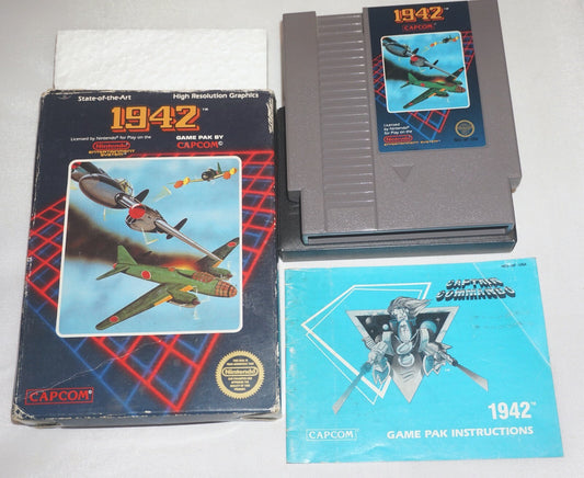 1942 HANGTAB (Nintendo NES) Complete in Box CIB First Print Non Rev A