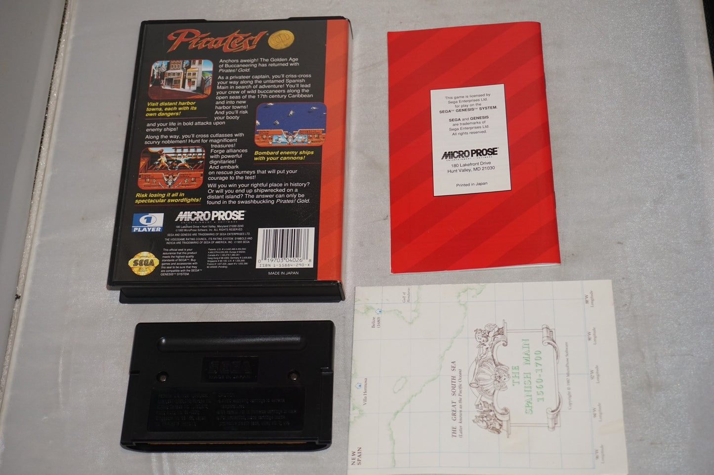 Pirates Gold (Sega Genesis) Complete w/ Map