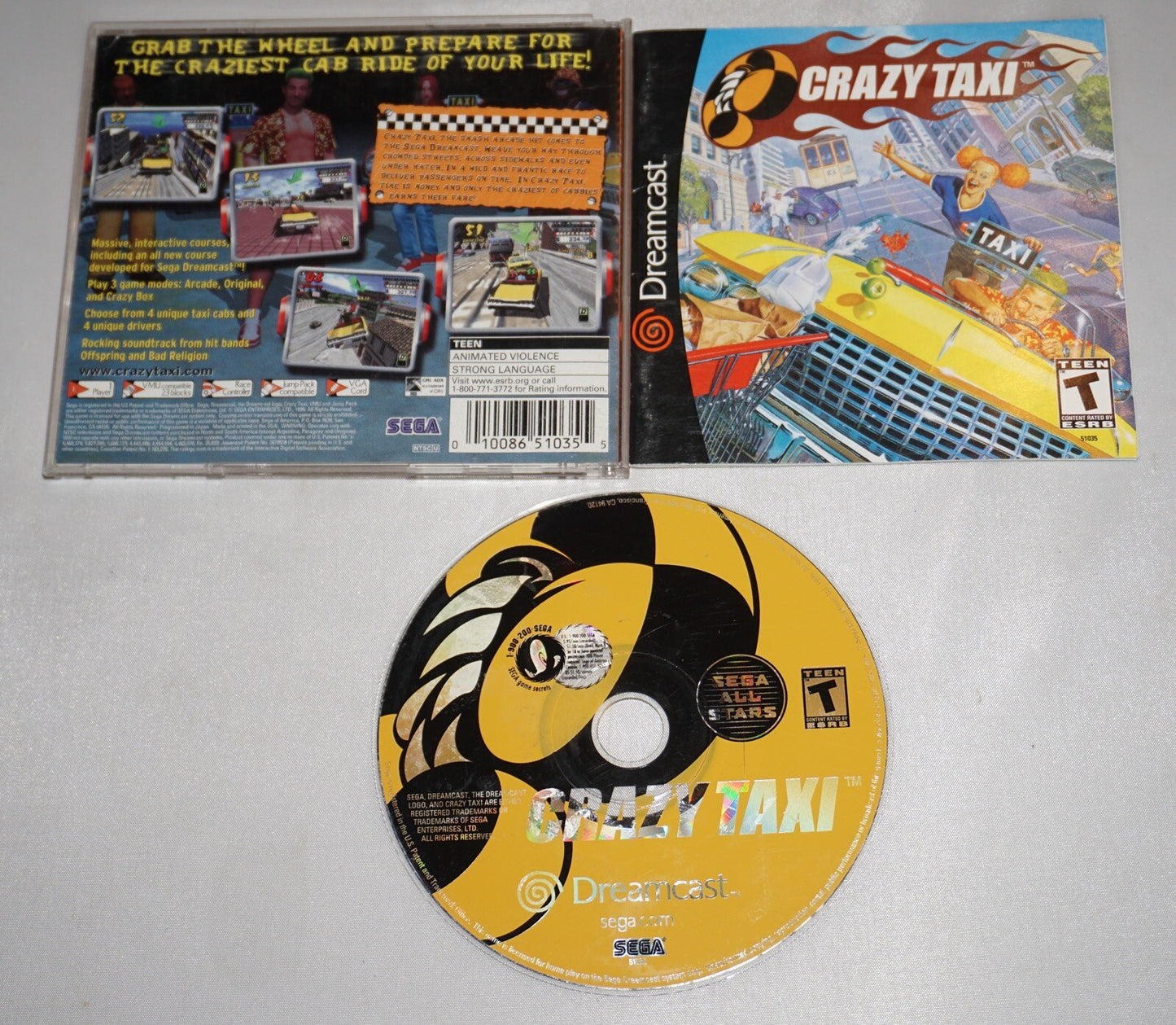 Crazy Taxi 1 ALL STARS (Sega Dreamcast) Complete Tested