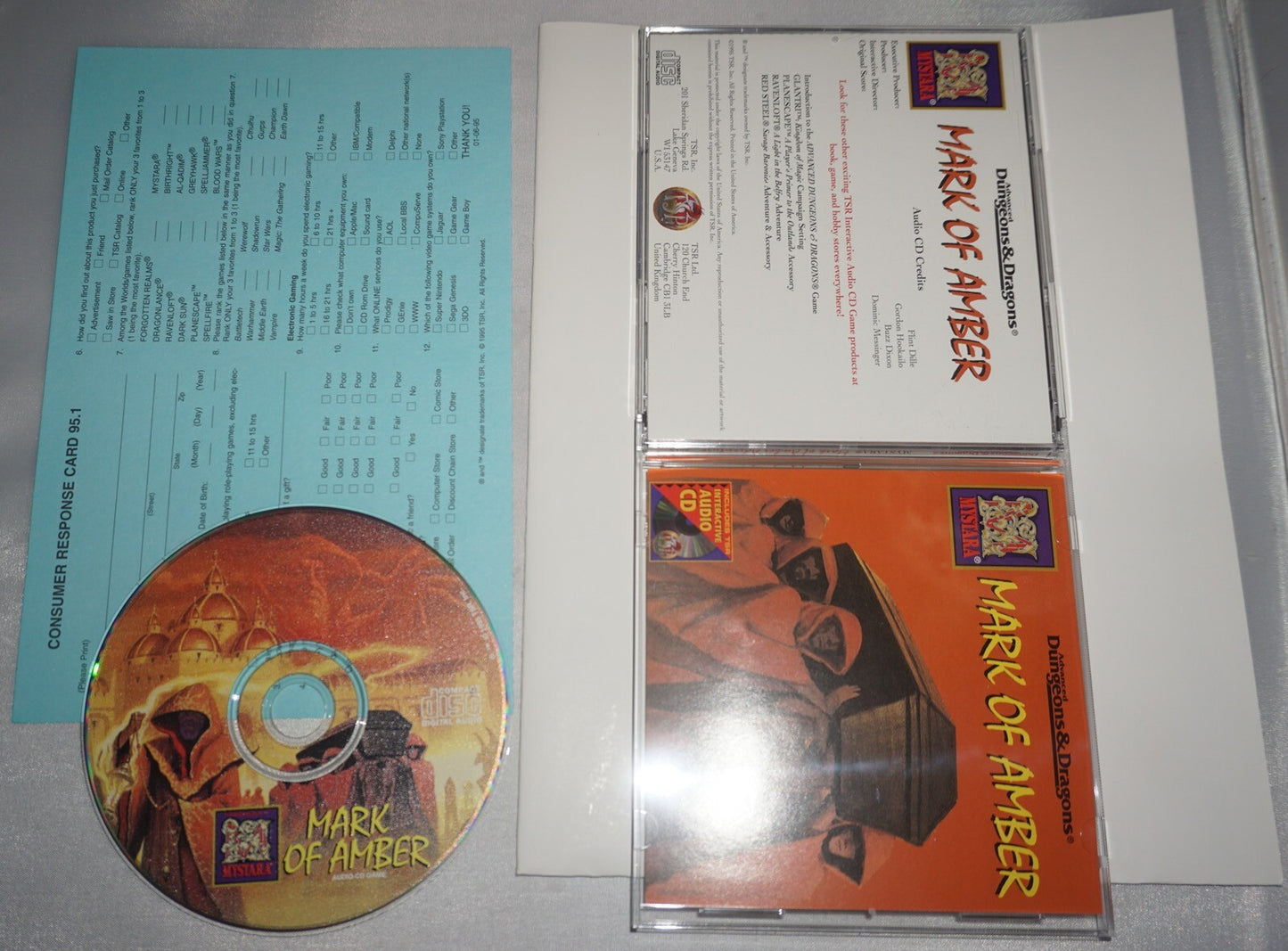 Advanced Dungeons & Dragons Mark of Amber (Interactive Audio CD) Complete CIB