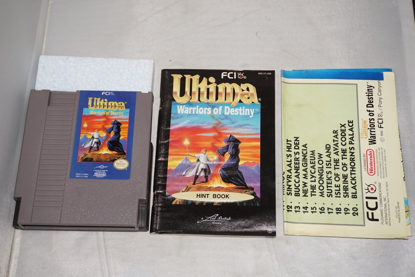 Ultima Warriors Of Destiny (Nintendo NES) Complete in Box w/ Map CIB
