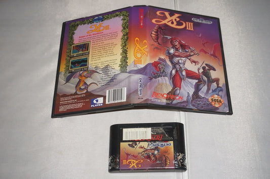 Ys III 3: Wanderers from Y's (Sega Genesis) with Case No Manual
