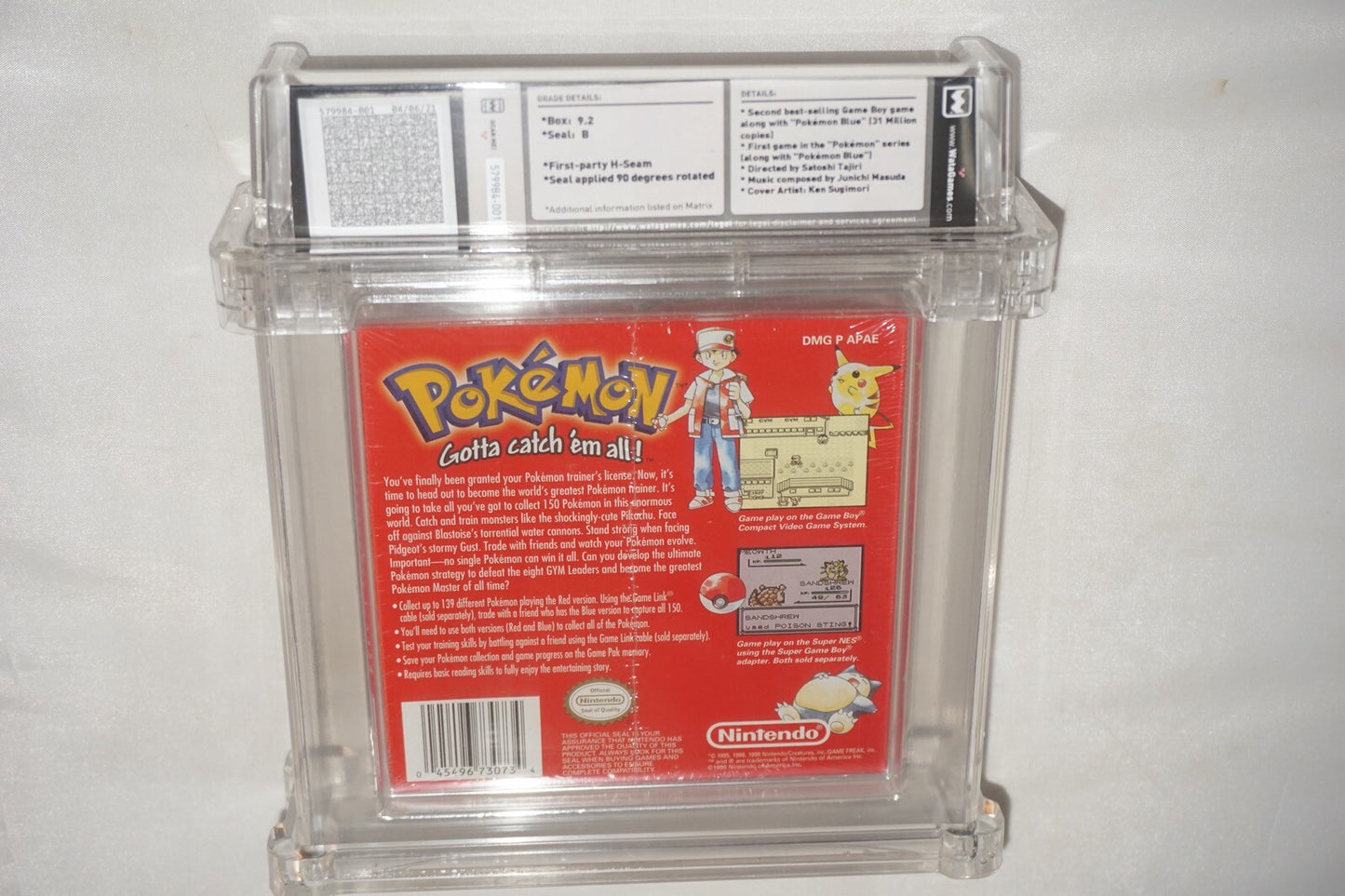 Pokemon Red Sandshrew (Nintendo Game Boy Gameboy) CGC 9.2 B NEW Sealed