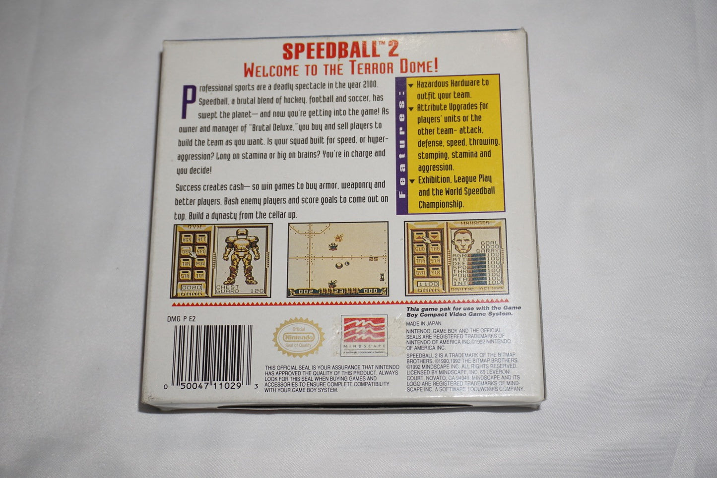 Speedball 2 (Nintendo Game Boy Gameboy) Complete in Box CIB