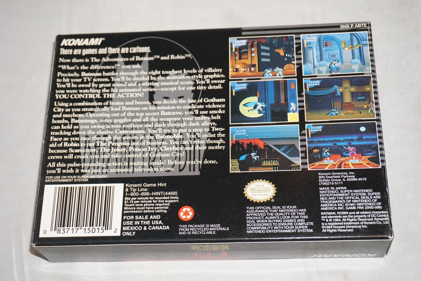 Adventures Of Batman & Robin (Super Nintendo SNES) with Box No Manual