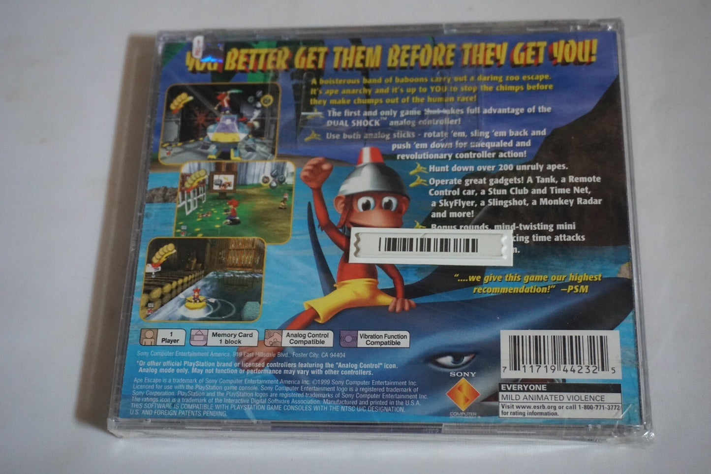 Ape Escape ORIGINAL Black (Sony Playstation 1 ps1) NEW Factory Sealed