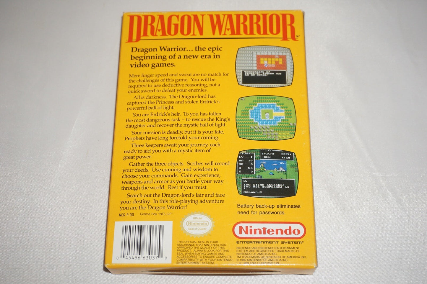 Dragon Warrior 1 (Nintendo NES) Complete in Box CIB Near Mint 1HP 1st Print #1