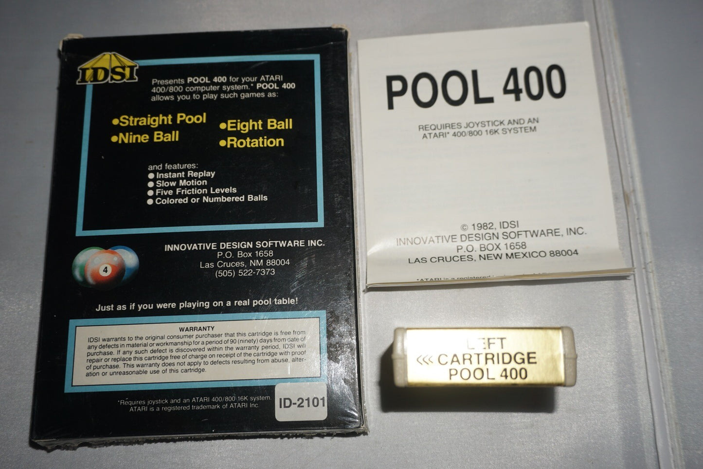 Pool 400 (Atari 400/800) Complete in Box CIB