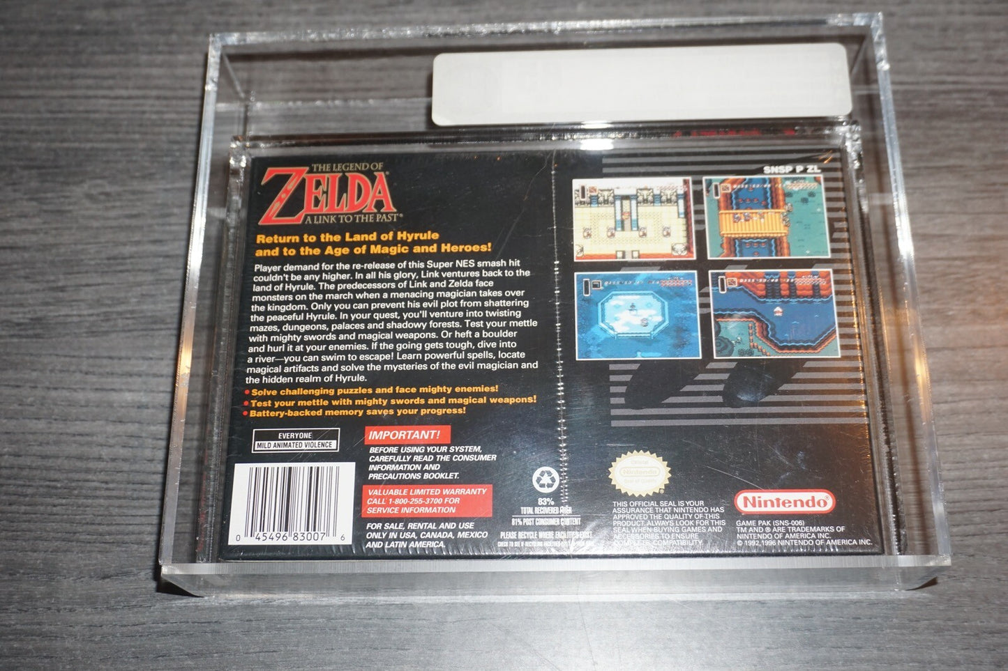 Legend Of Zelda Link To The Past PC (Super Nintendo SNES) VGA 85 NM+ NEW Sealed