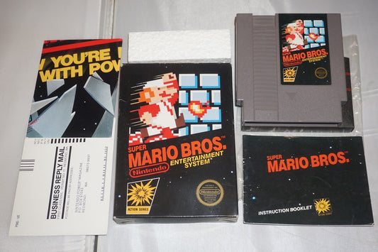 Super Mario Bros HANGTAB (Nintendo NES) Complete in Box CIB Near Mint #1