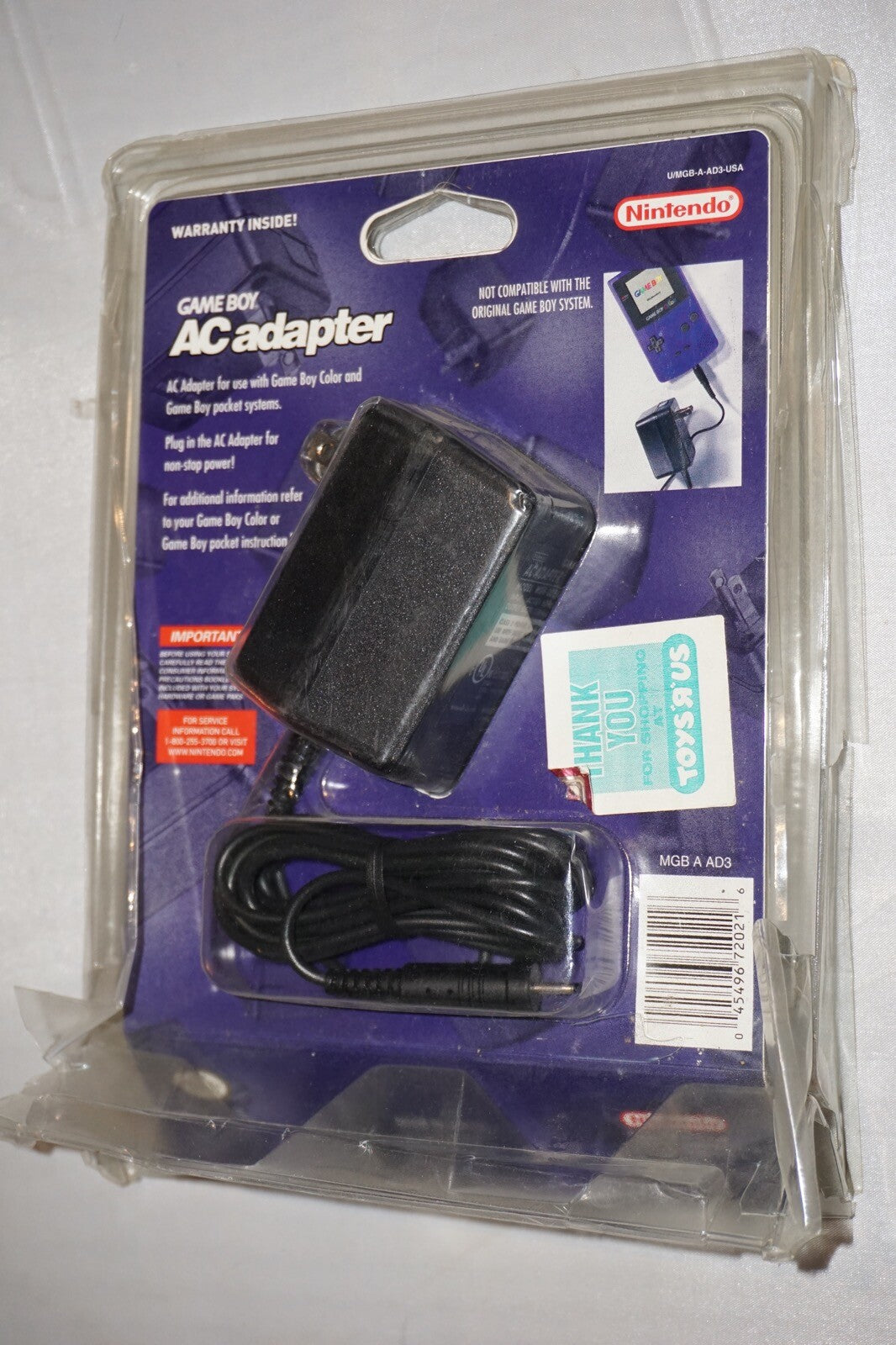 AC Adapter (Nintendo Game Boy Gameboy) New Sealed Official OEM Blister