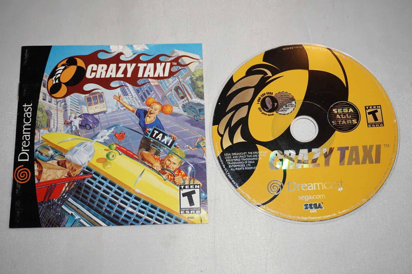 Crazy Taxi 1 (Sega Dreamcast) w/ Manual Tested