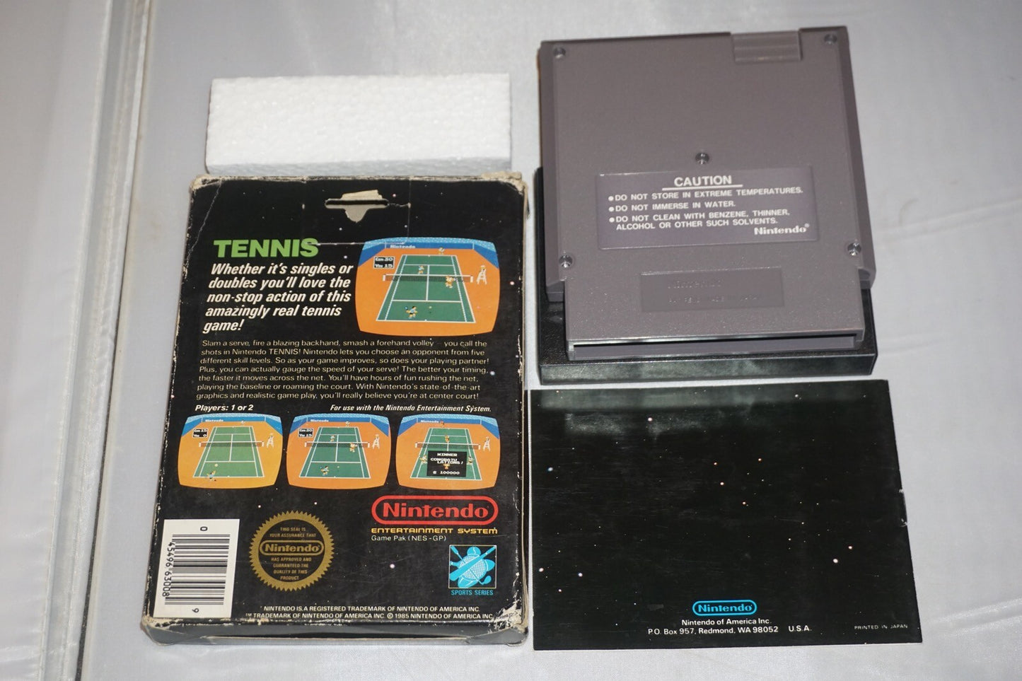 Tennis HANGTAB No Code (Nintendo NES) Complete in Box CIB