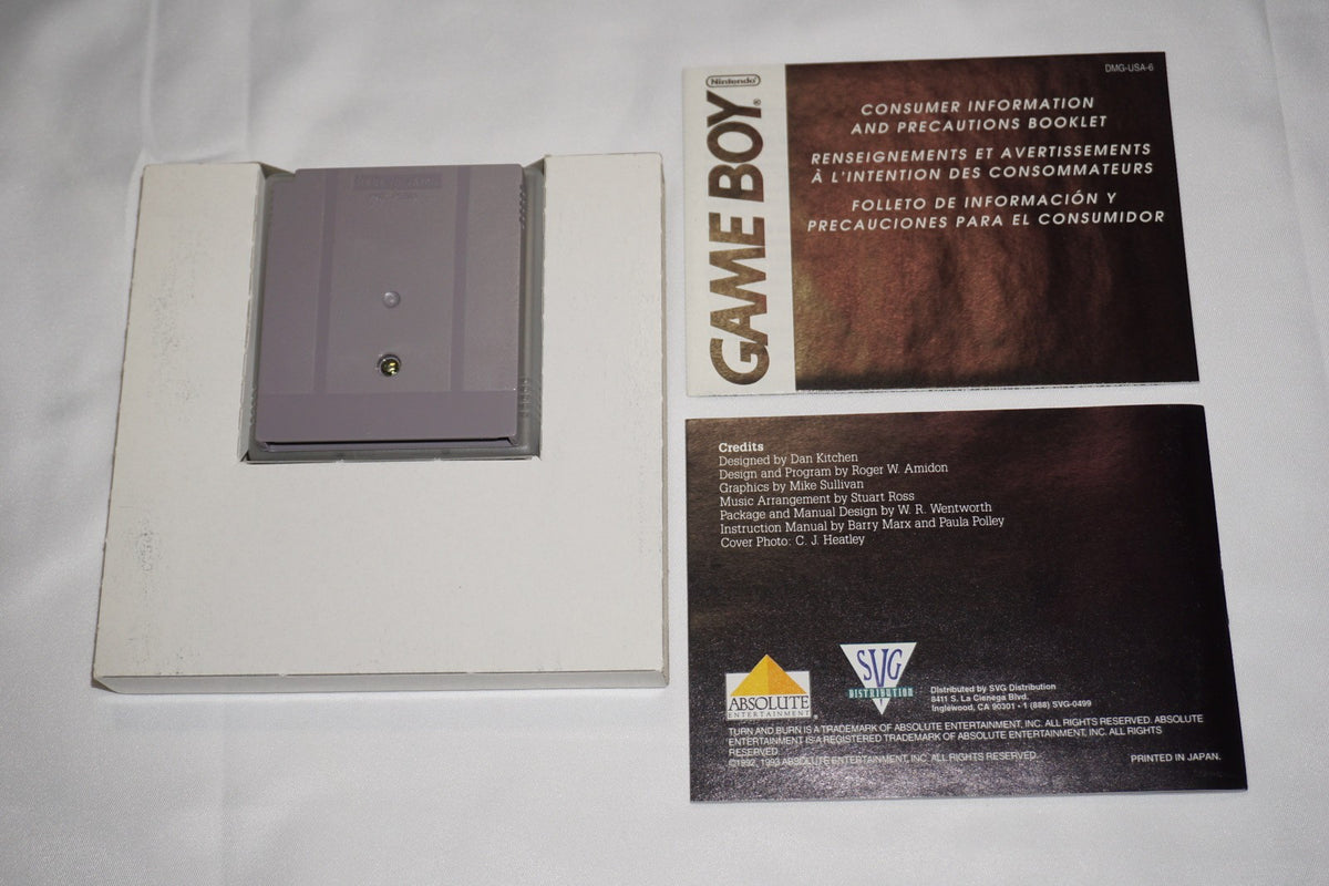 Turn and Burn (Nintendo Game Boy Gameboy) Complete in Box CIB