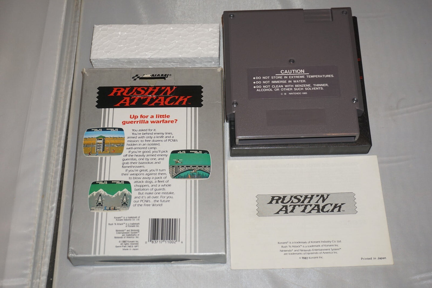 Rush N Attack HANGTAB (Nintendo NES) Complete in Box CIB #2