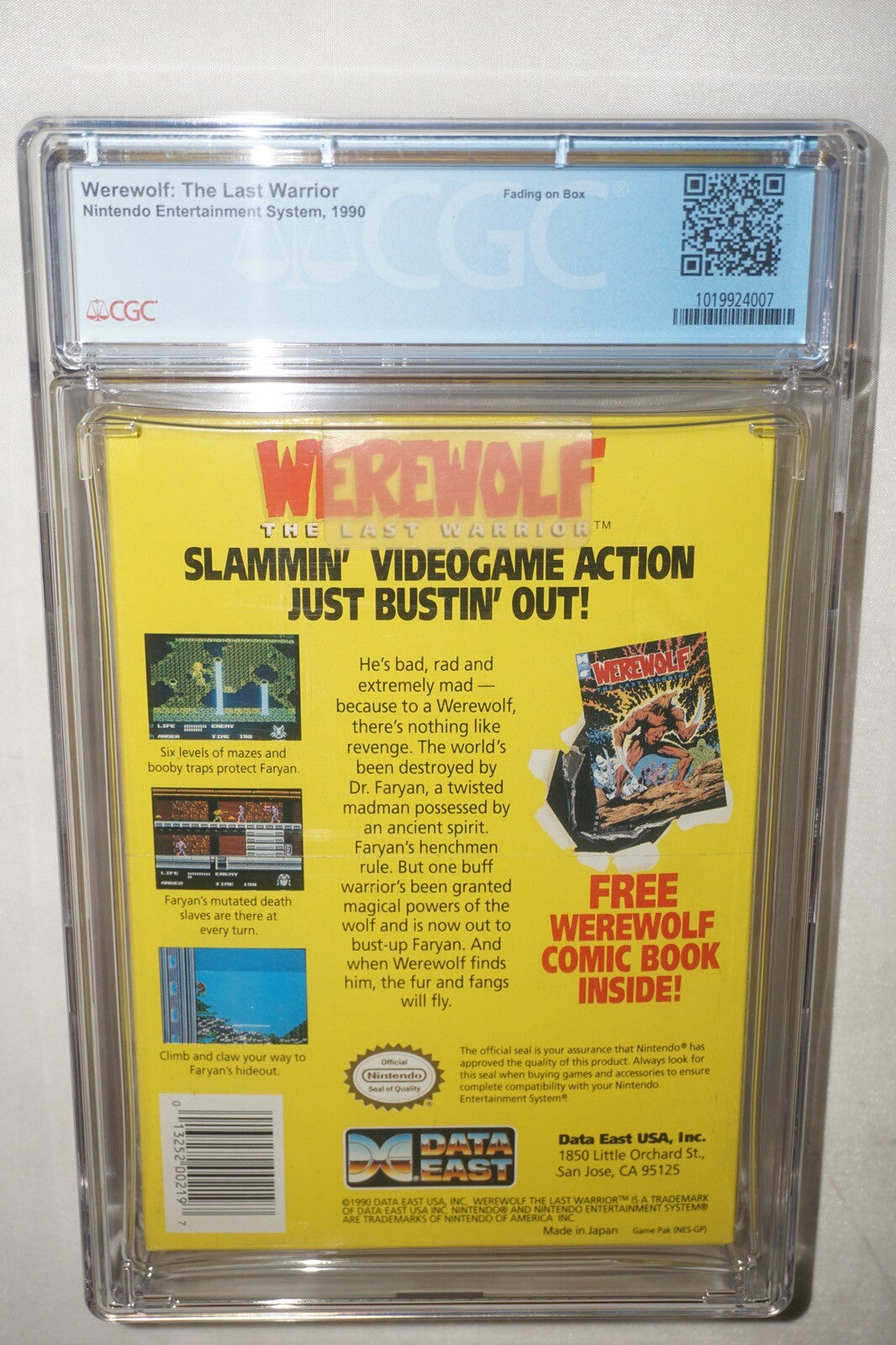 Werewolf Last Warrior (Nintendo NES) CGC 9.2 B NEW Sealed