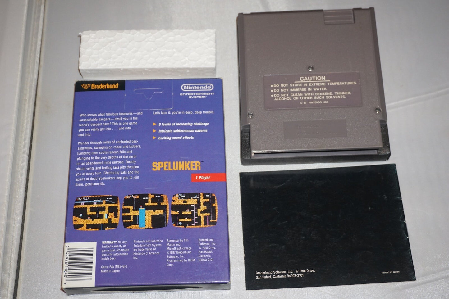 Spelunker HANGTAB (Nintendo NES) Complete in Box CIB Near Mint