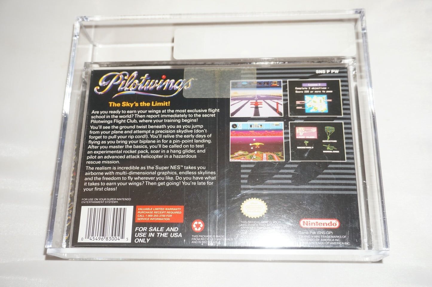 Pilotwings Pilot Wings Super Nintendo SNES NEW Sealed VGA 85 Upside Down Recycle