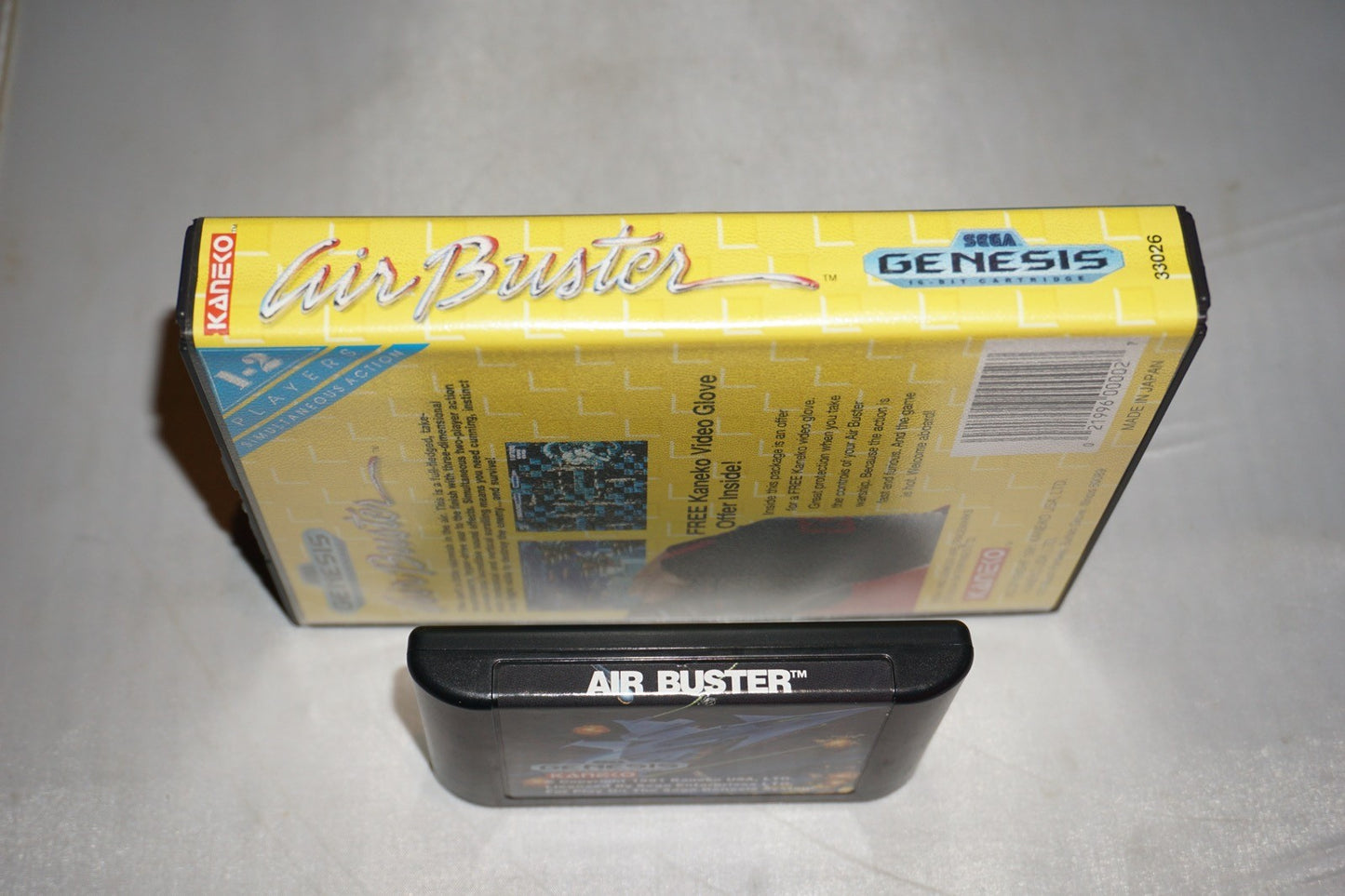 Air Buster (Sega Genesis) Complete w/ Glove Promo Card CIB