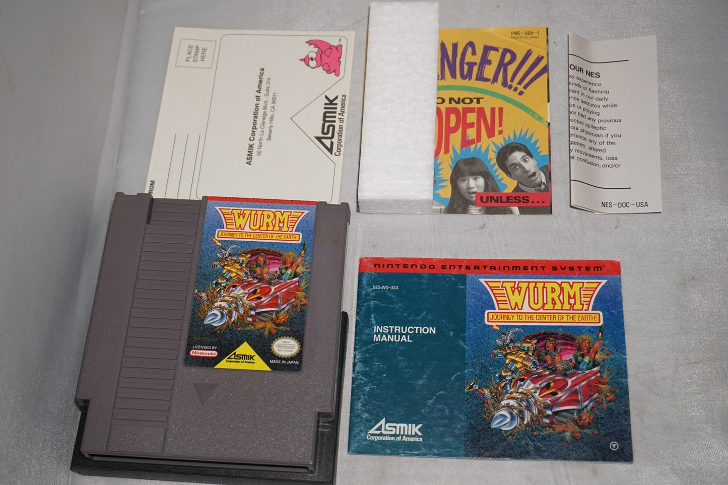 Wurm Journey to Center of Earth (Nintendo NES) Complete in Box w/ Reg Card CIB