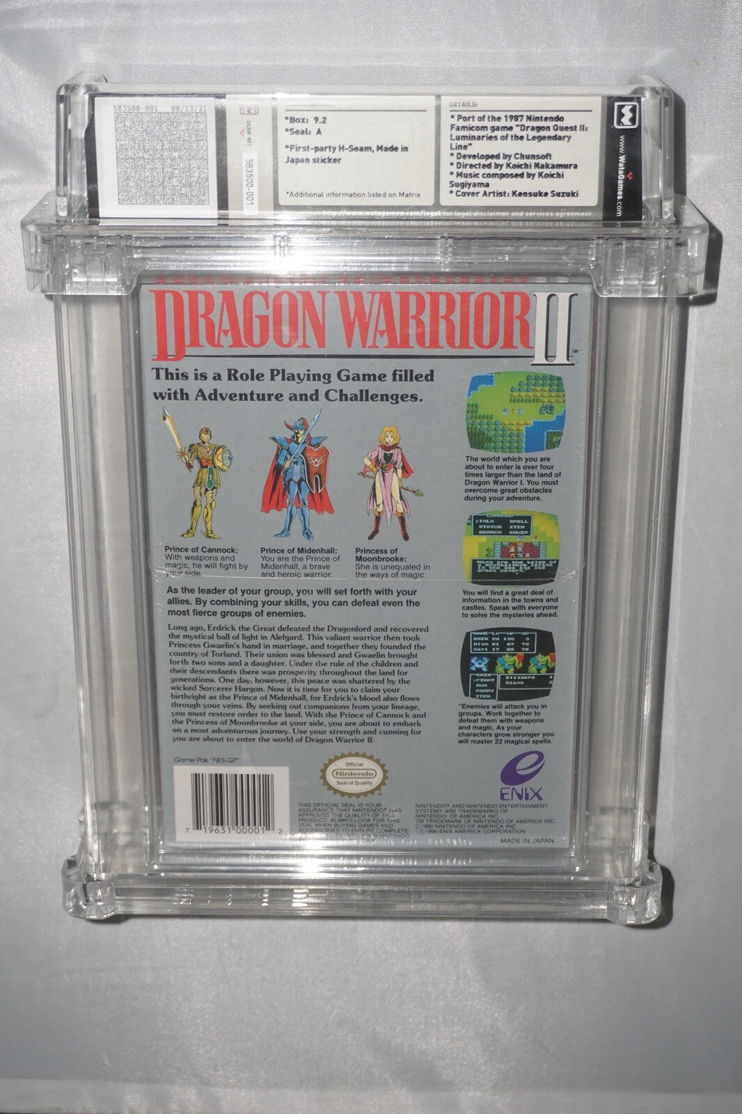 Dragon Warrior II 2 (Nintendo NES) WATA 9.2 A NEW Sealed