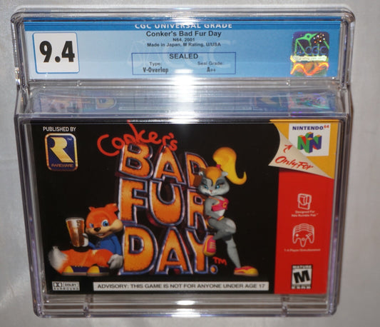 Conker's Bad Fur Day (Nintendo 64 N64) CGC 9.4 A++ NEW Sealed