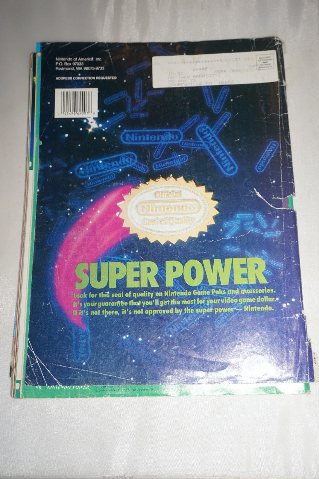 January/February 1990 Batman Nintendo Power Magazine #6 Map