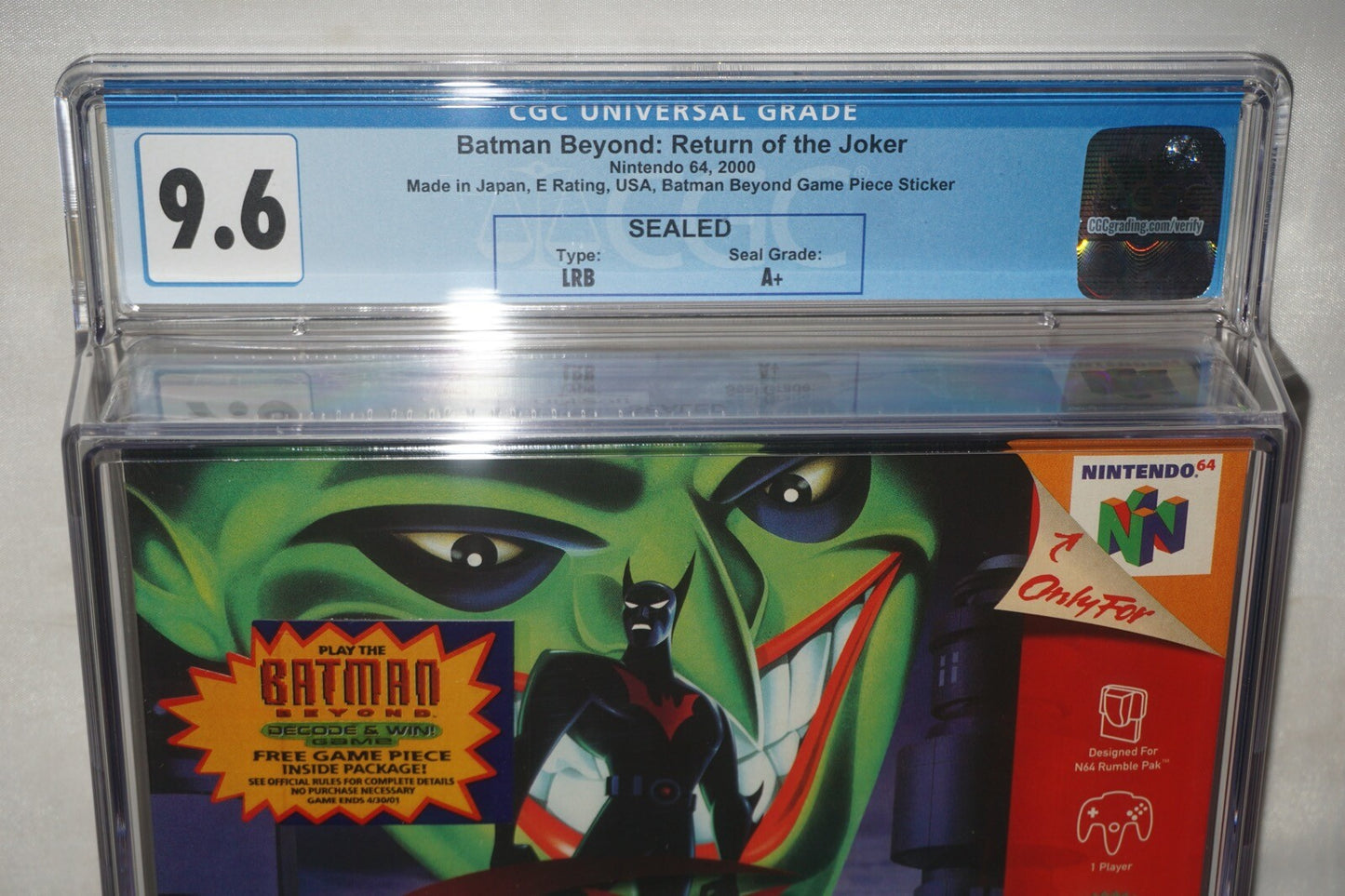 Batman Beyond Return of Joker (Nintendo 64 N64) CGC 9.6 A+ NEW Sealed
