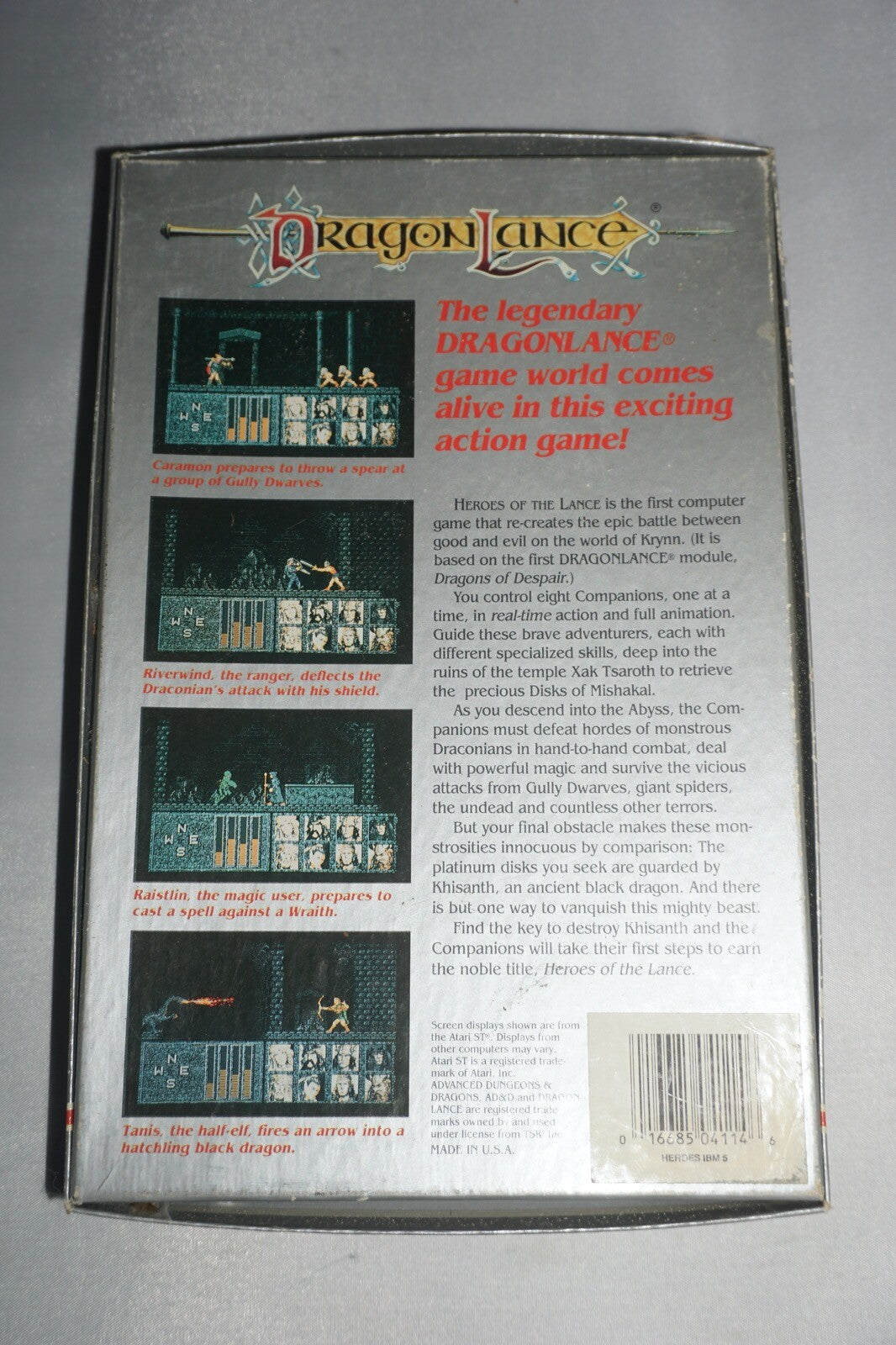 Advanced Dungeons & Dragons Heroes of the Lance (PC IBM) Complete in Box CIB