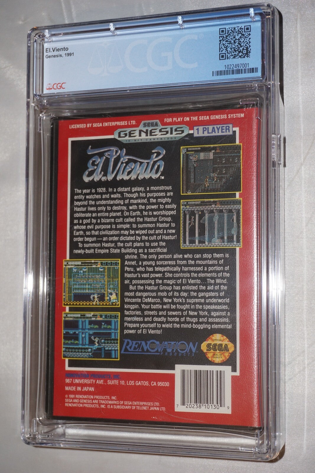 El Viento (Sega Genesis) CGC 9.6 B+ NEW Sealed