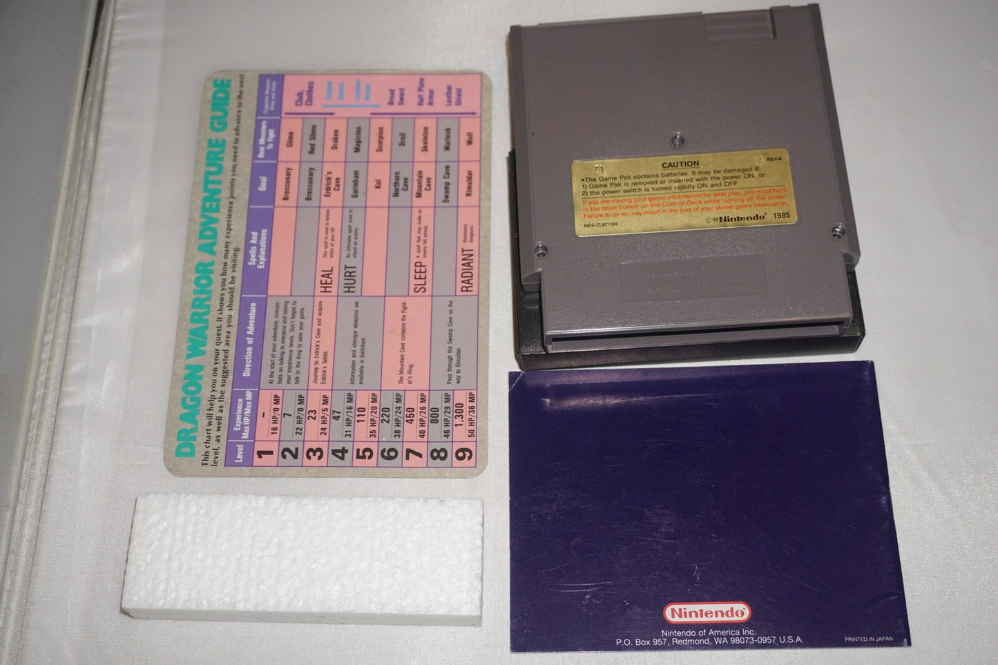 Dragon Warrior 1 (Nintendo NES) Complete in Box CIB Near Mint 1HP 1st Print #1