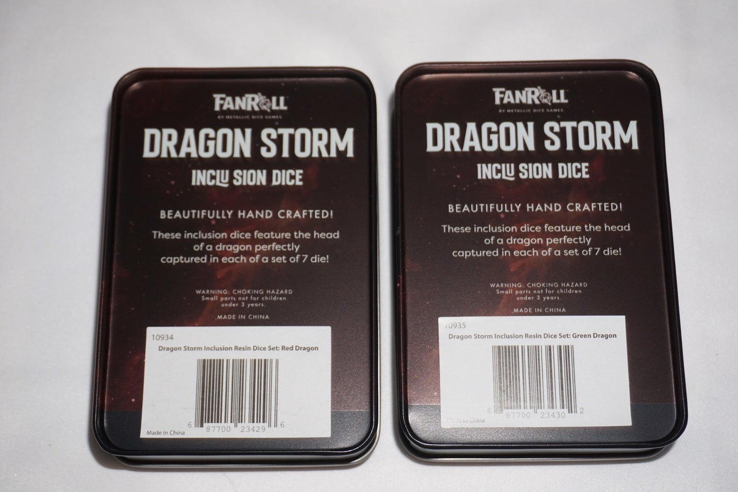 Fanroll Dragon Storm Inclusion Red & Green Dice Set D&D NEW Sealed Both