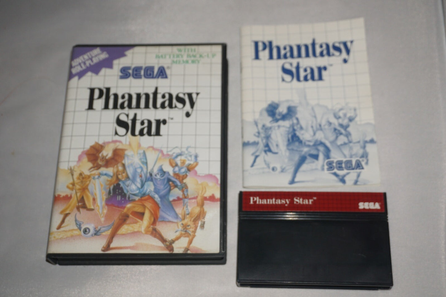 Phantasy Star (Sega Master System SMS) Complete in Case Re-Release Battery