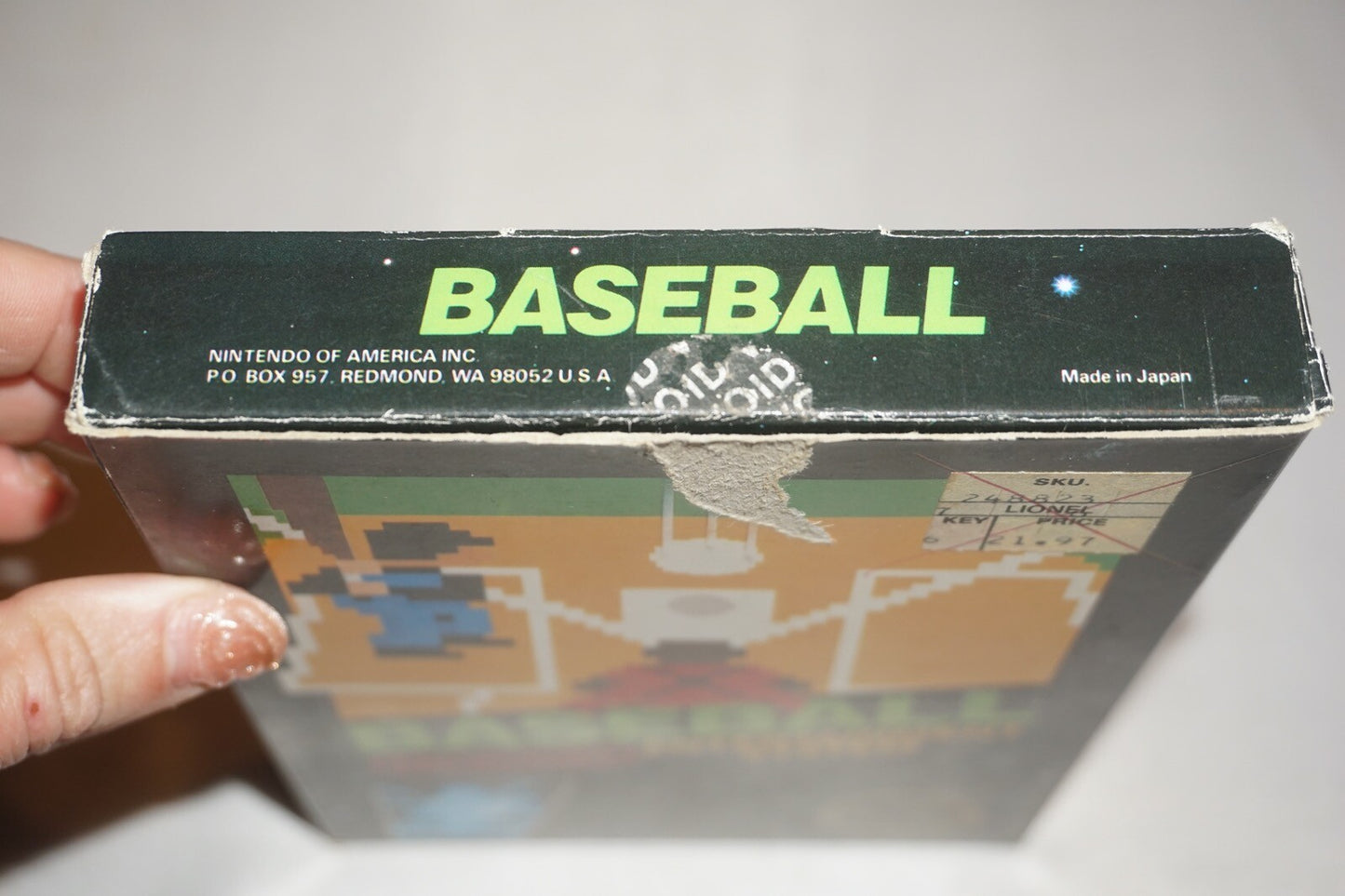 Baseball HANGTAB Sticker (Nintendo NES) Complete in Box CIB #1