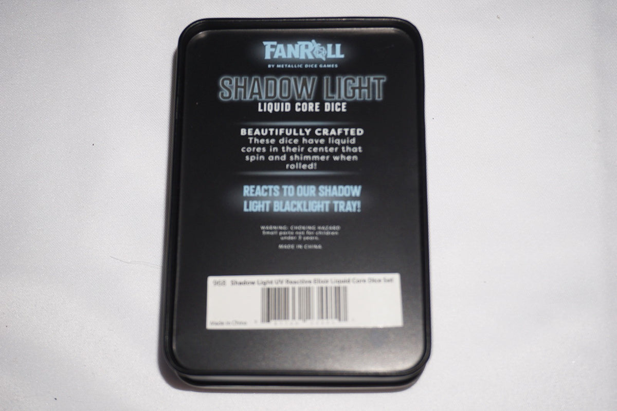 Fanroll Shadow Light Liquid Core Uv Reactive Elixir Dice Set D&D NEW Sealed