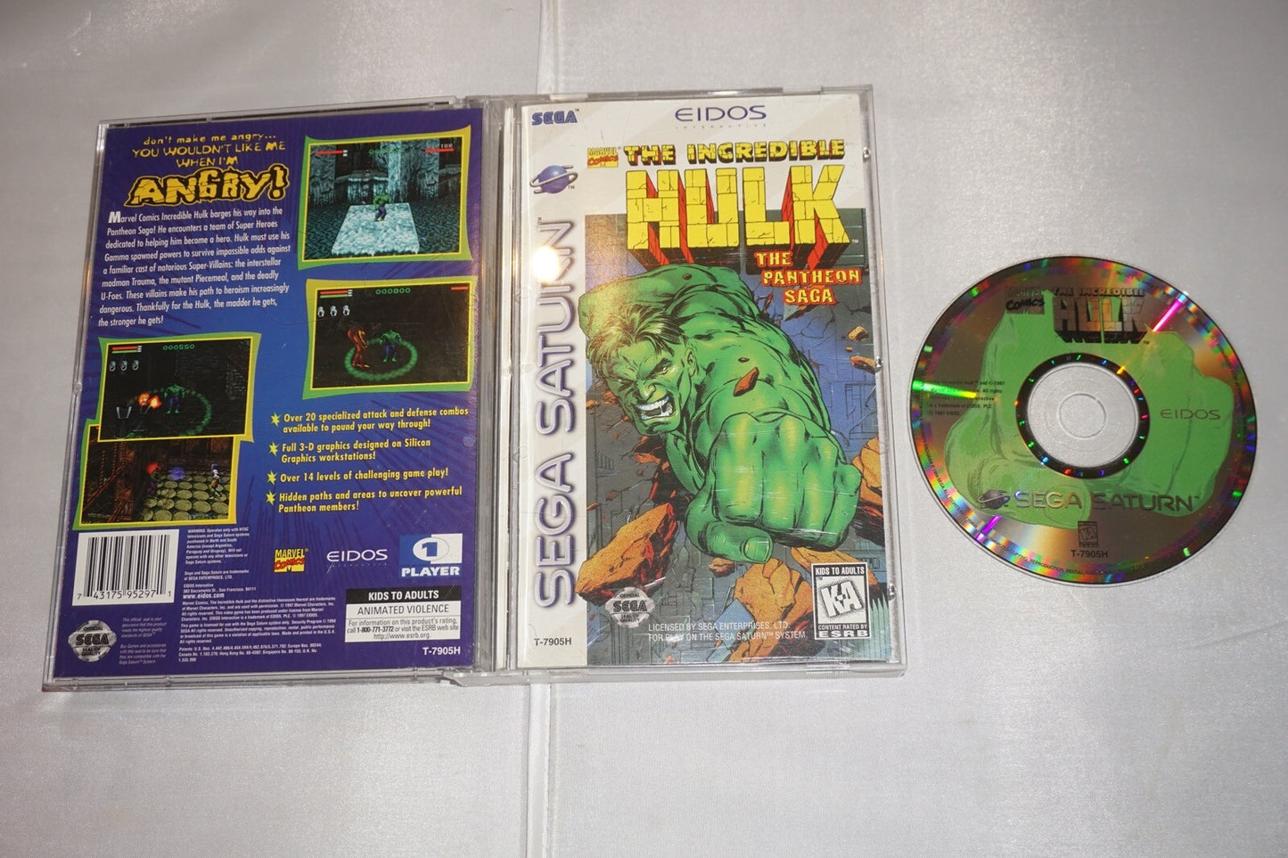 Incredible Hulk: The Pantheon Saga (Sega Saturn) Complete w/ Reg Card