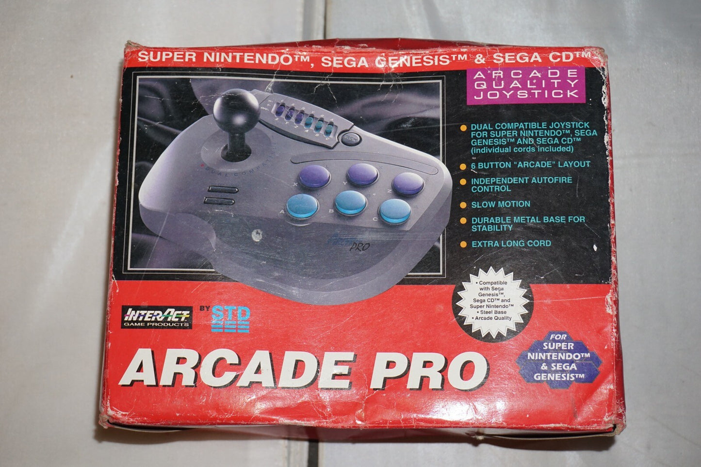 Interact Arcade Pro Stick (Sega Genesis Super Nintendo SNES CD) NEW