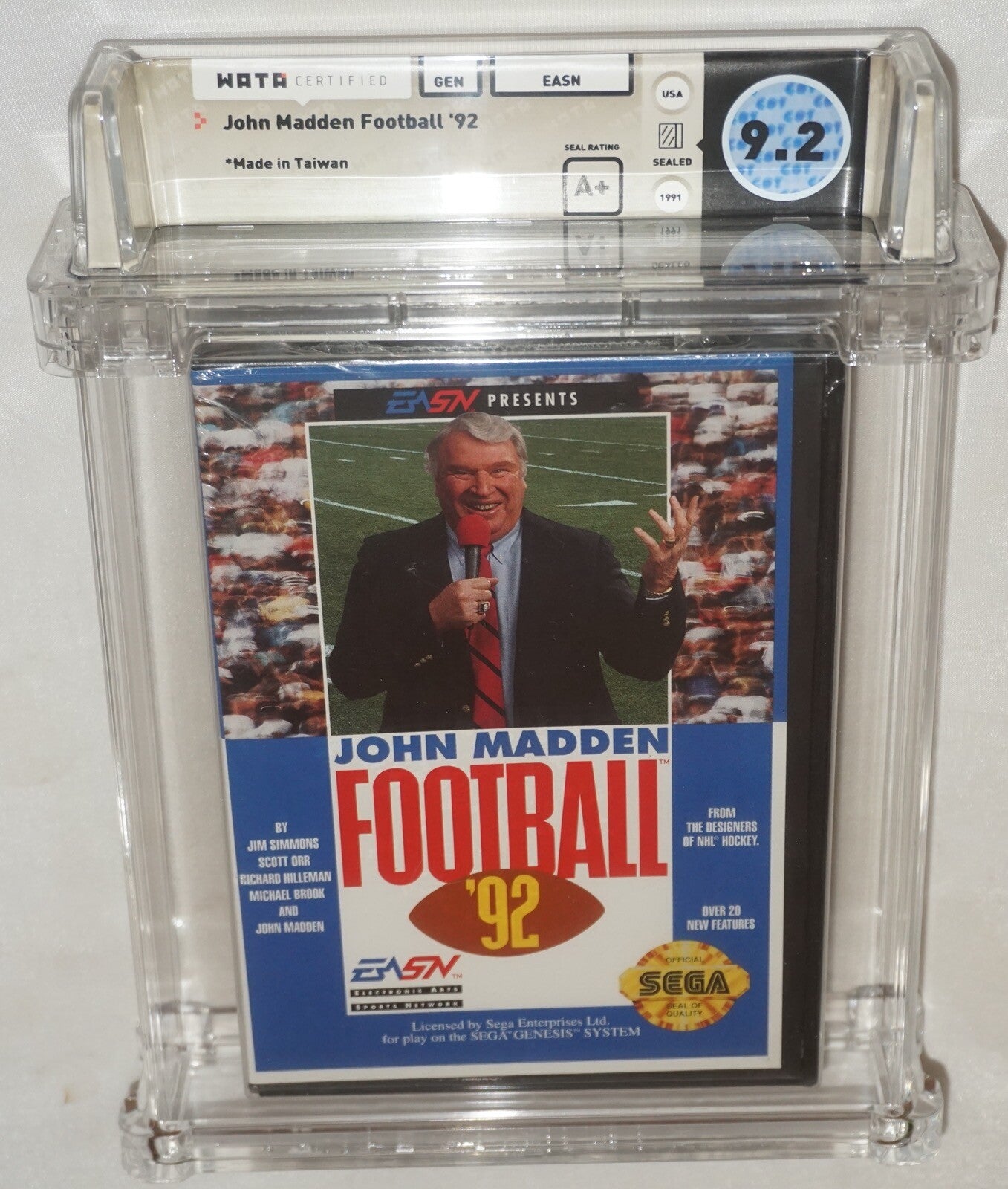 John Madden Football 92 (Sega Genesis) NEW Sealed WATA 9.2 A+