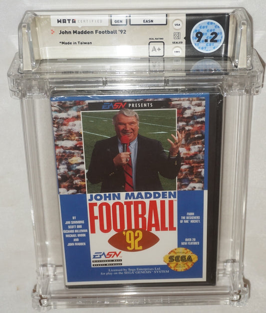 John Madden Football 92 (Sega Genesis) NEW Sealed WATA 9.2 A+