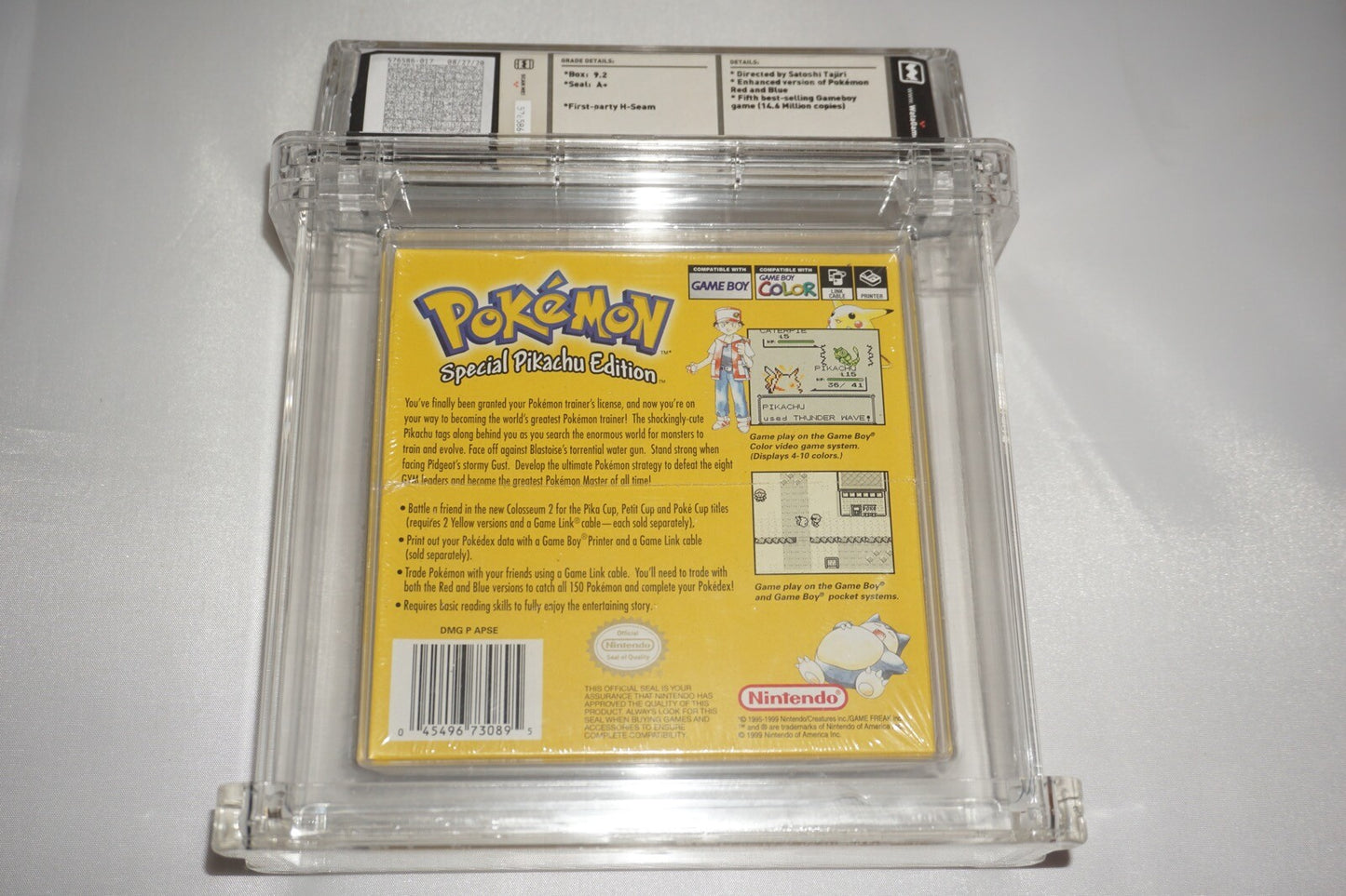 Pokemon Yellow Special Pikachu (Nintendo Game Boy Gameboy) NEW Wata 9.2 A+ USA-1