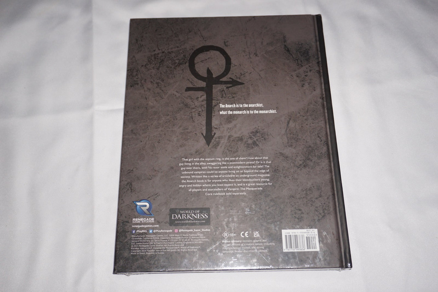 Anarch Vampire The Masquerade Hardcover Book NEW