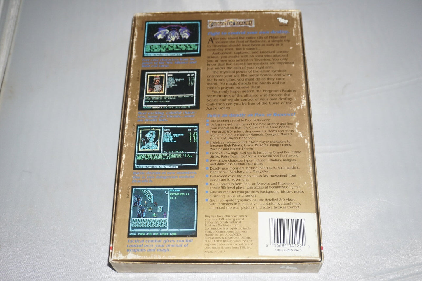 Advanced Dungeons & Dragons Curse of Azure Bonds (PC IBM) Complete in Box CIB
