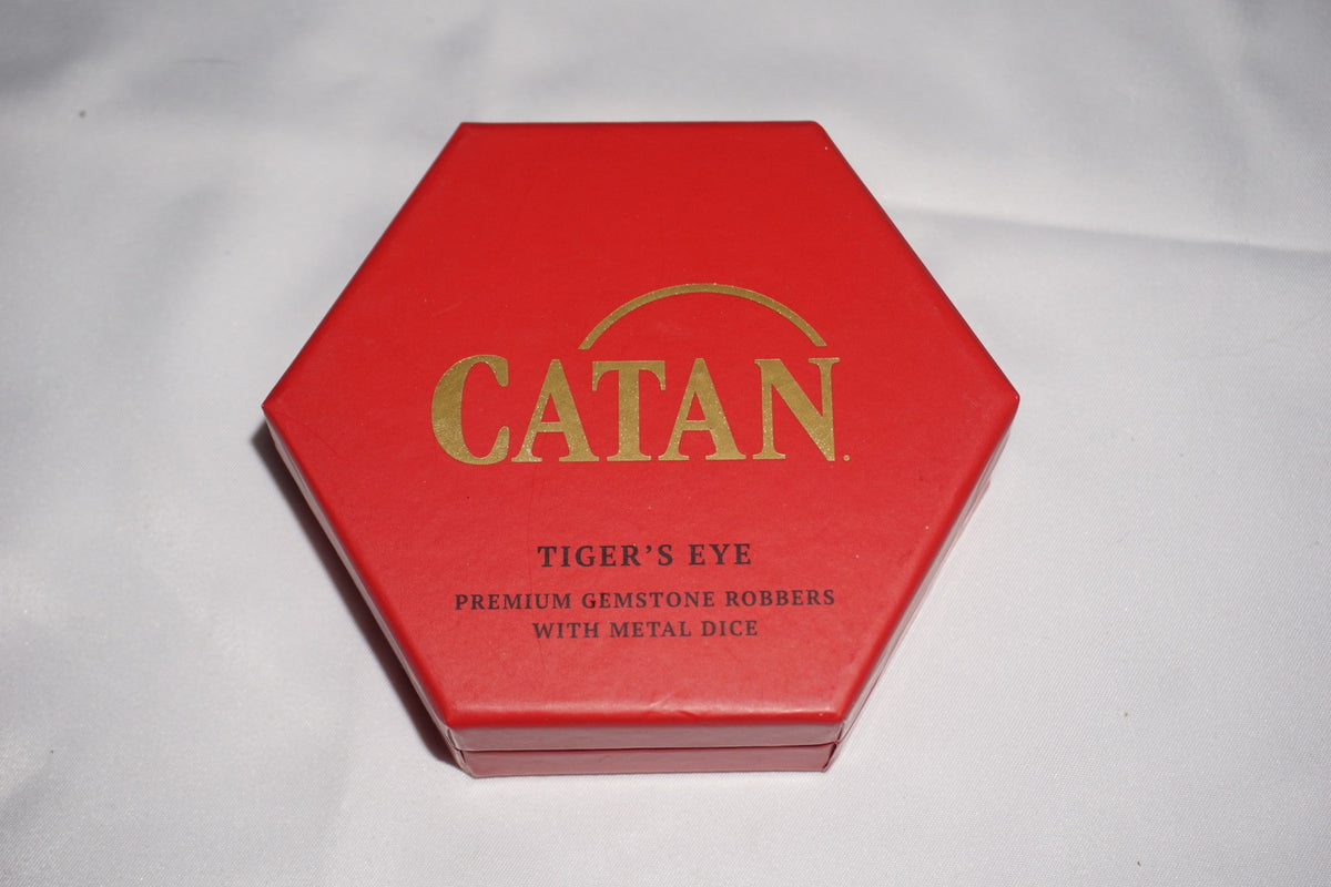 Catan Tiger's Eye Premium Gemstone Robbers W/ Metal Dice Set NEW