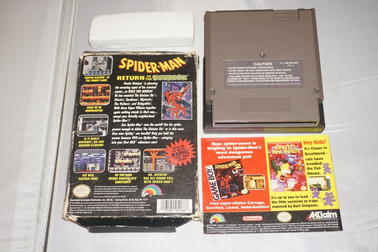 Spider-Man Return Of Sinister Six (Nintendo NES) Complete in Box CIB