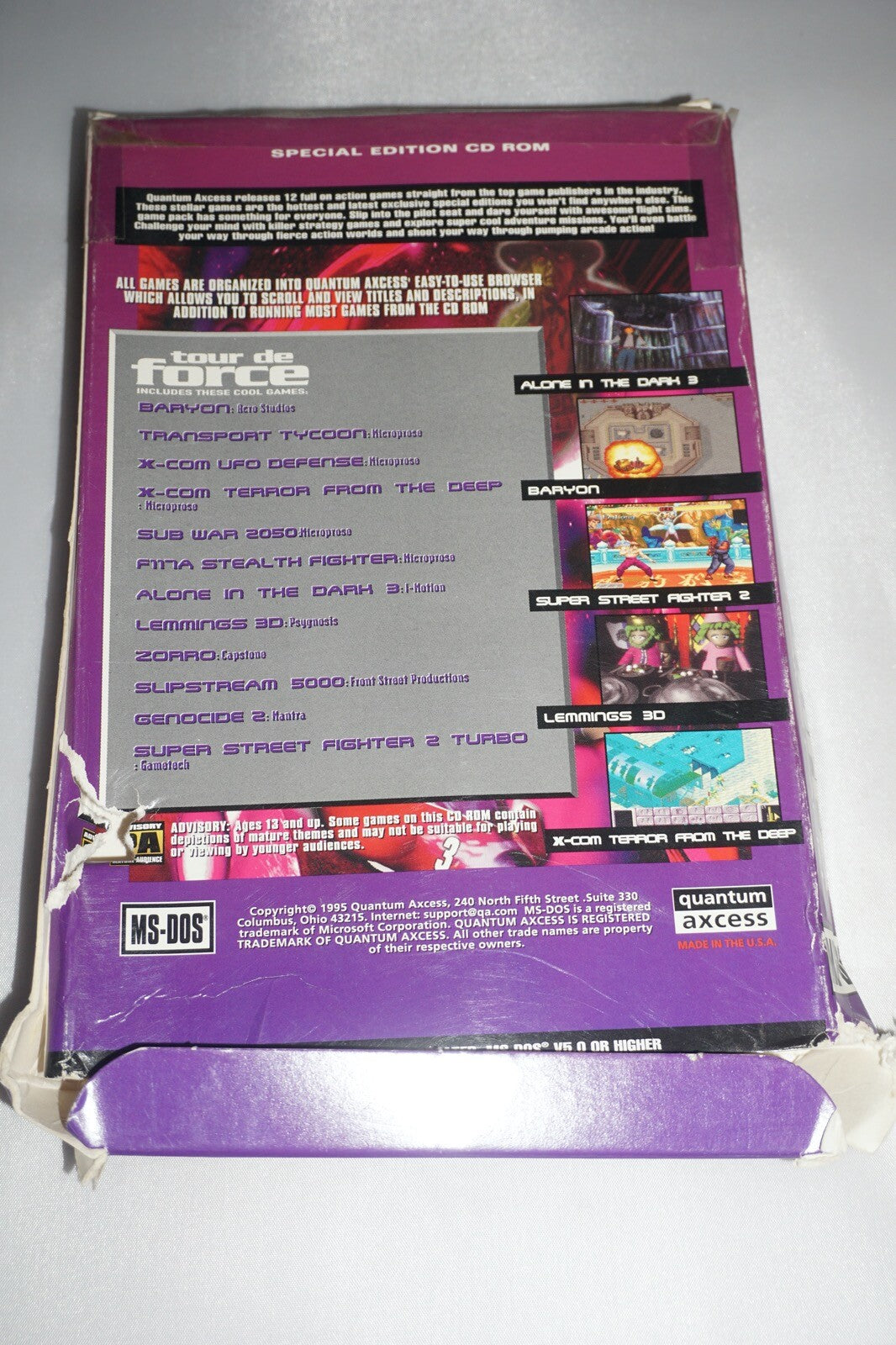 Tour de Force (PC) Complete in Box CIB Alone in the Dark 3 Xcom