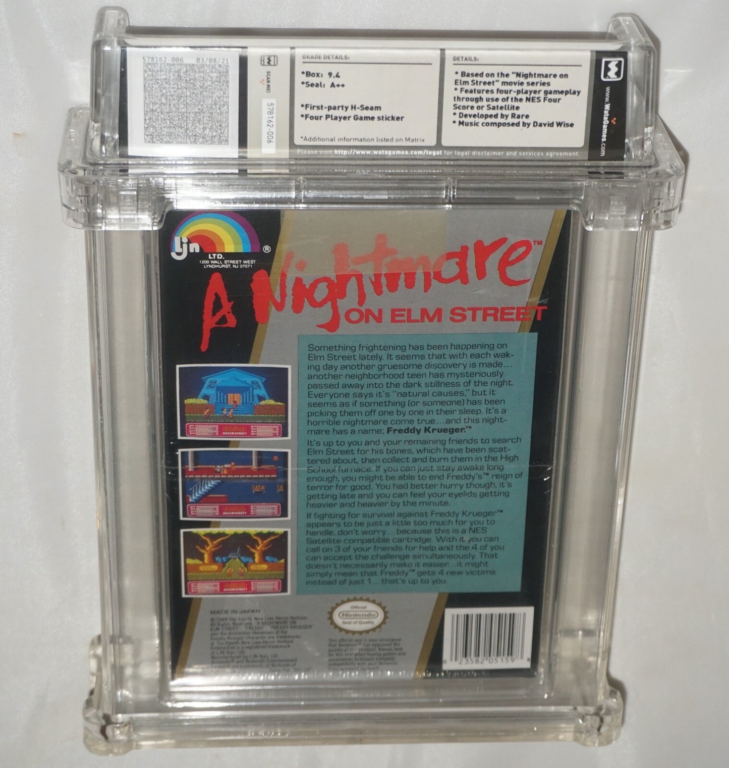 A Nightmare on Elm Street (Nintendo NES) NEW Sealed WATA 9.4 A++